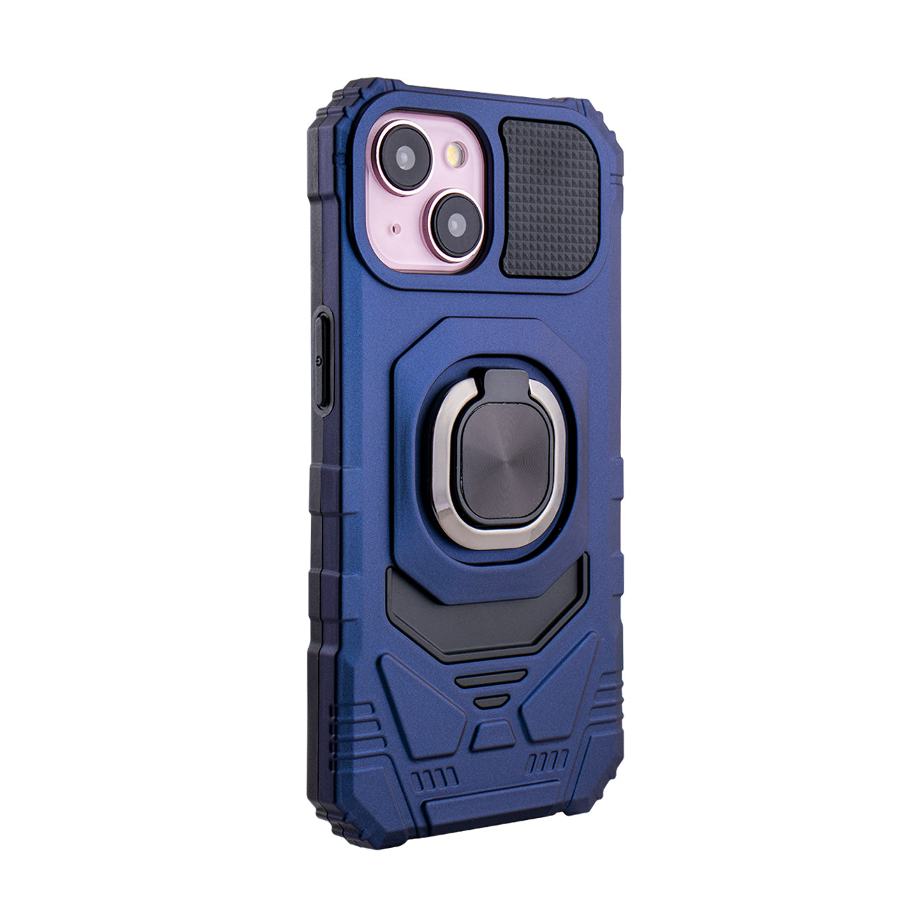 Kickstand Ring Holder TPU Shockproof Case for iPhone 15 in Blue
